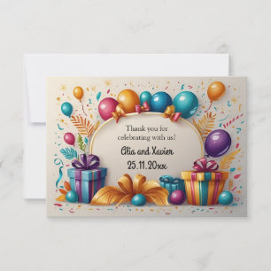 Invitación Globos editables y presenta Notecard
