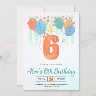 Invitación Globos en flor: Celebrar la Fiesta de Cumpleaños n