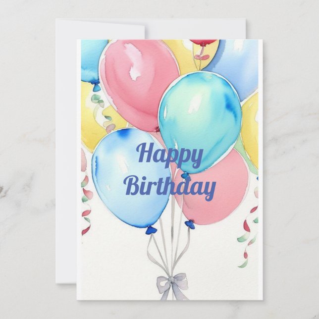 Invitación Globos festivos (Anverso)