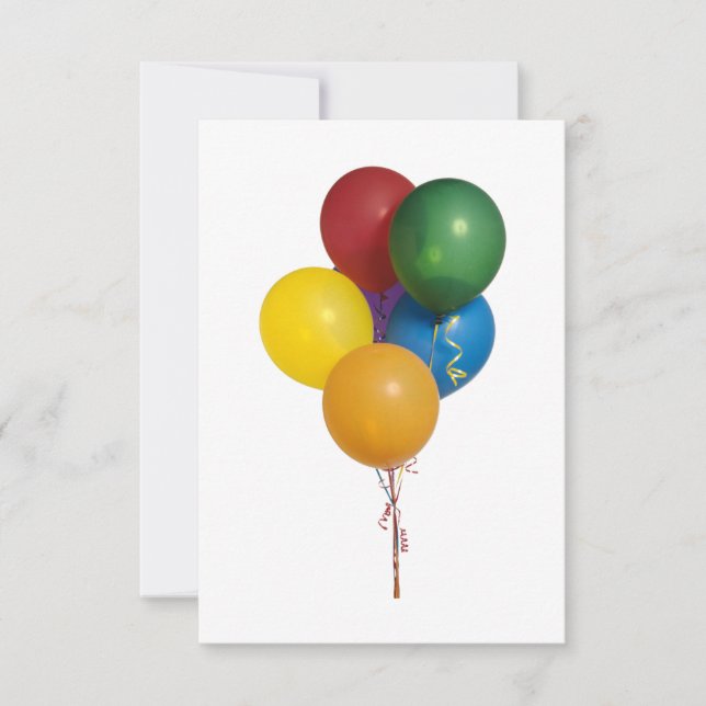 Invitación Globos Fiestas multicolor (Anverso)