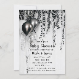 Invitación Globos Metálicos para Fiesta Rústicos con Hiedra B
