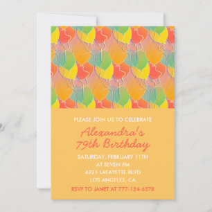 Invitación Globos naranjas simples 79 cumpleaños