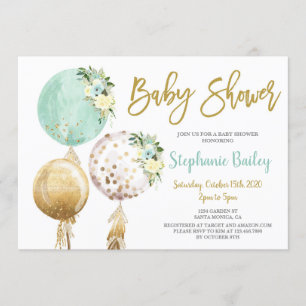 Invitación Globos neutrales de género Baby Shower