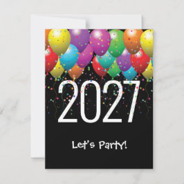 Invitación Globos para Fiesta de Año Nuevo 2027