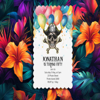Invitación Globos piratas Tema del Fiesta infantil