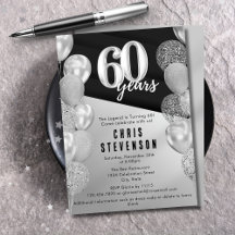 Globos Plateados Masculinos para Cumpleaños 60