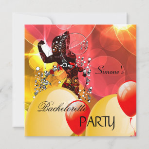 Invitación Globos rojos y amarillos para despedida de soltera