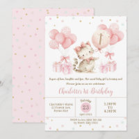 Globos rosados de gato de gatito lindo 123º cumple