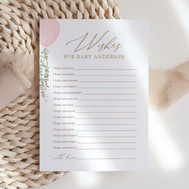 Invitación Globos rosas Baby Shower quiere un bebé (Subido por el creador)