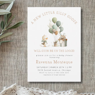 Invitación Globos Silly Goose Woodland Regalo Baby Shower