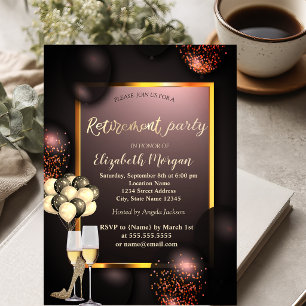 Invitación Globos, Vidrio, Tacones altos Burgundy Jubilación 