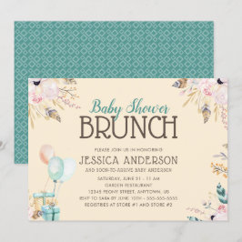 Invitación Globos y regalos | Baby Shower Brunch