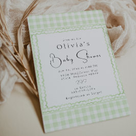 Invitación Glorioso Gingham Baby Shower