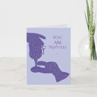 Invitación Gloved hands gloves touch wine glass invitation