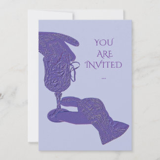 Invitación Gloved hands gloves touch wine glass invitation