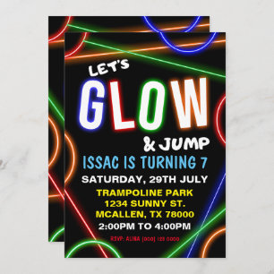 Invitación Glow and Jump Birthday Invitation