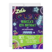 GLOW Birthday Gaming Arcade Fiesta Glow Neon Tiedy