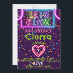 Invitación Glow Birthday Party Kids<br><div class="desc">Invitación divertida a la fiesta de cumpleaños. ¡Personalizable!</div>