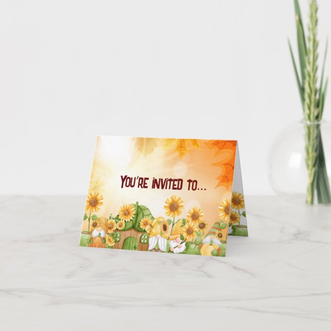 Invitación Gnome de Acción de Gracias (Anverso)