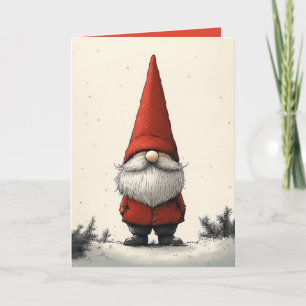 Invitación Gnome de invierno alegre en Gorra rojo