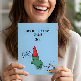 Invitación Gnome Divertido Soplido de Pedo en el Cumpleaños 