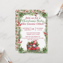 Gnome en un vintage Fiesta de Navidades de Camión