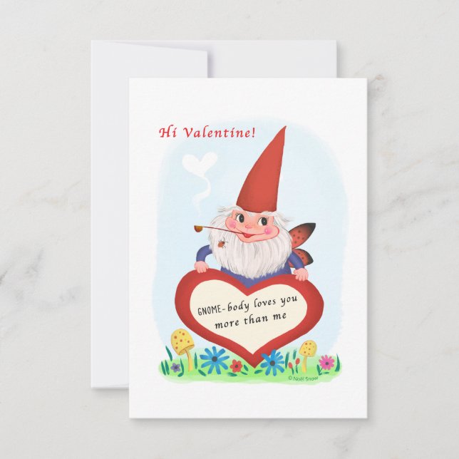 Invitación Gnome Fairy Small Vintage Valentine (Anverso)