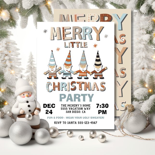 Invitación Gnome Merry Little Navidades Fiesta (Subido por el creador)
