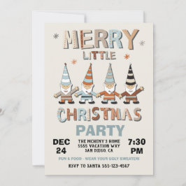 Invitación Gnome Merry Little Navidades Fiesta