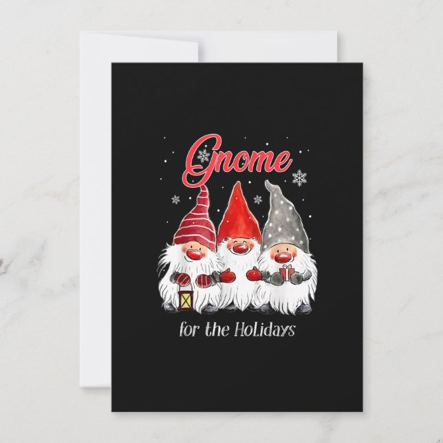 Invitación Gnome para las vacaciones Tres Gnomes Navidades Pa (Anverso)