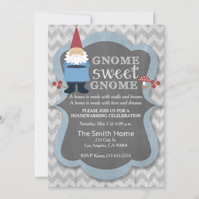 Invitación Gnome Sweet Gnome - fiesta de calentamiento de la  (Anverso)