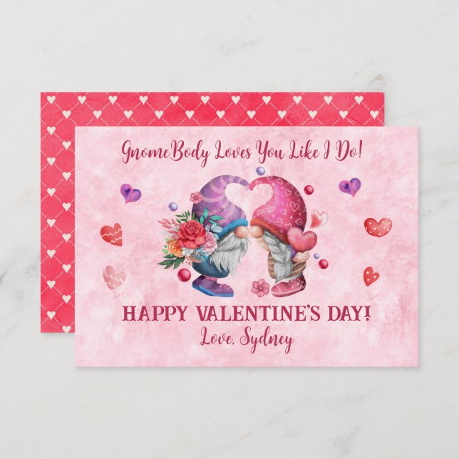 Invitación Gnomebody Te Ama Como Yo Lo Hago Día de San Valent (Anverso / Reverso)