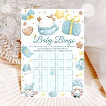 Gnomes Baby Shower Bingo Games Card