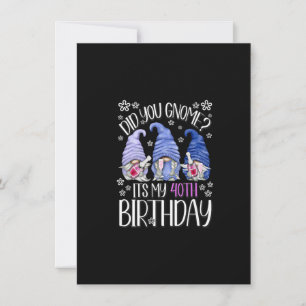 Invitación Gnomes De Cumpleaños De 40 Años Para Mujeres Es Mi