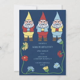 Invitación Gnomes de Jardín y Fiesta de Cumpleaños del Person