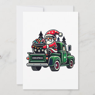 Invitación Gnomo de Santa en Camioneta de Navidad