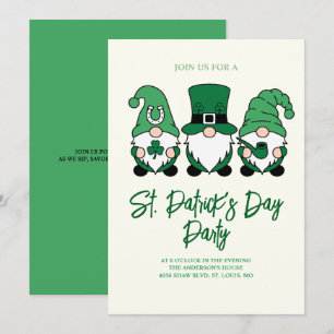 Invitación Gnomo lindo del día de San Patricio