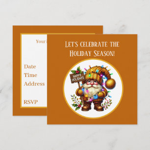 Invitación Gnomo navideño festivo Fiesta de cena navideña