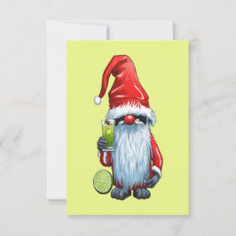 Invitación Gnomo Nisse Nórdico Gonk Sosteniendo Un Vaso De Li