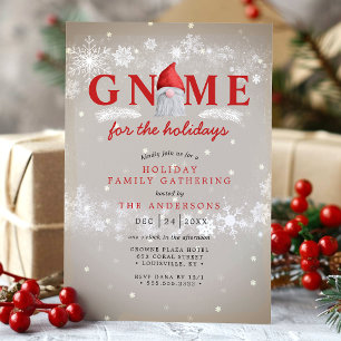 Invitación Gnomo Para Las Fiestas De Navidad Reunión Familiar