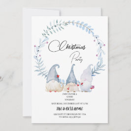 Invitación gnomos de navidades de acuarela