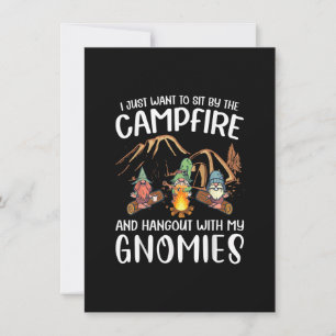 Invitación Gnomos Divertidos de Camping Cuelgan con Mis Gnomo