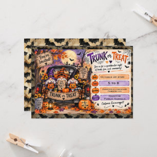 Invitación Gnomos espeluznantes de Halloween Fiesta de Trunk