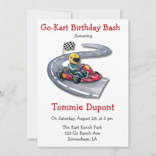 Invitación Go-Kart Birthday Bash