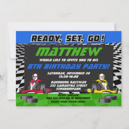 Invitación Go Kart Carreras Car Birday Party