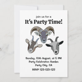 Invitación Goat Animal Funny Goat