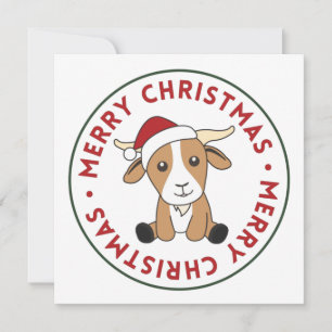 Invitación Goat Christmas Goats Winter Animals Invitation