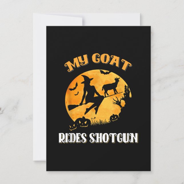 Invitación Goat Shotgun Scary Halloween (Anverso)