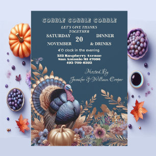 Invitación Gobble Gobble Gobble su Turquía Time Acción de Gra