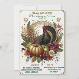 Invitación Gobble Gobble Gobble Turca Festividad de Acción de
